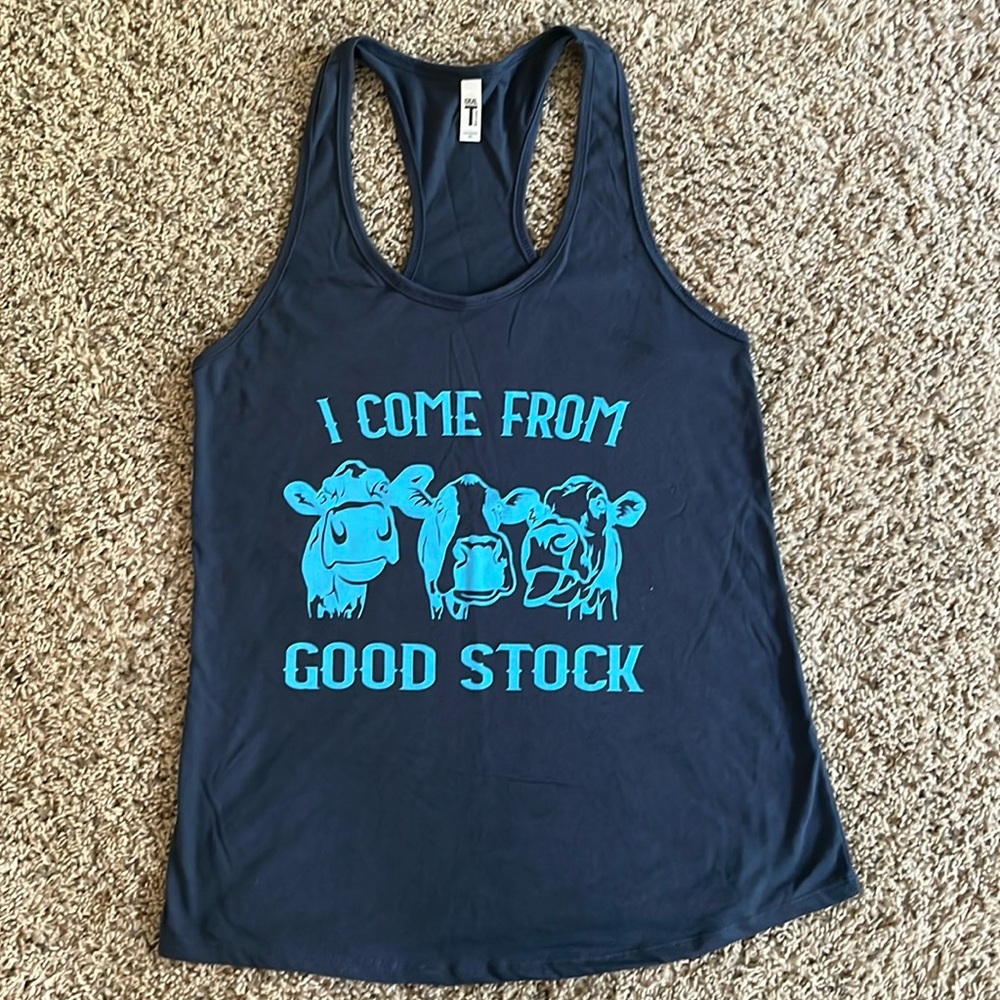 “I Come From Good Stock” XL Racerback Tank